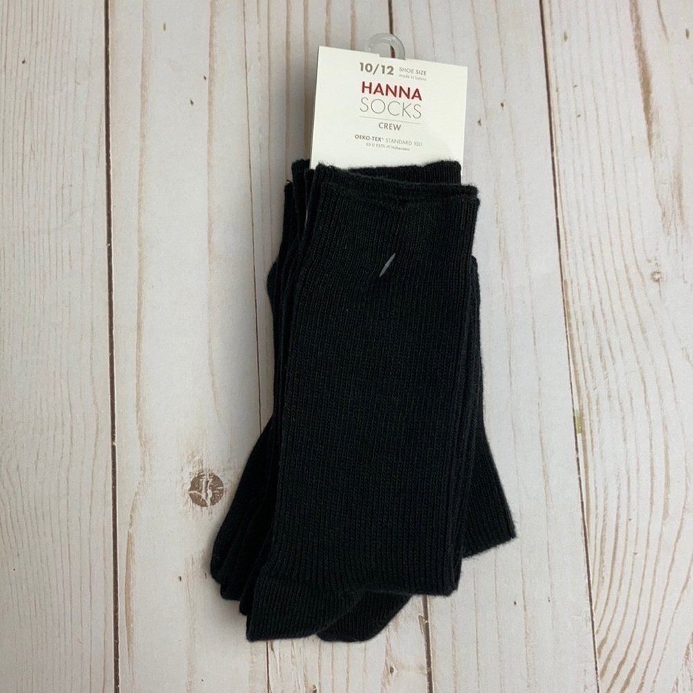 Hanna Andersson NWT Ribbed Crew Socks 3-Pack Black Accessories Back To School